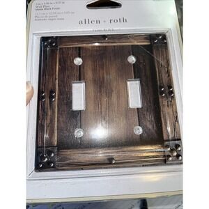 Allen +‎ Roth Cosgrove Double Decorator Wall Plate Rustic Barnwood Look